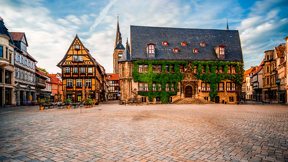 Die Altstadt rund um den Marktplatz in Quedlinburg